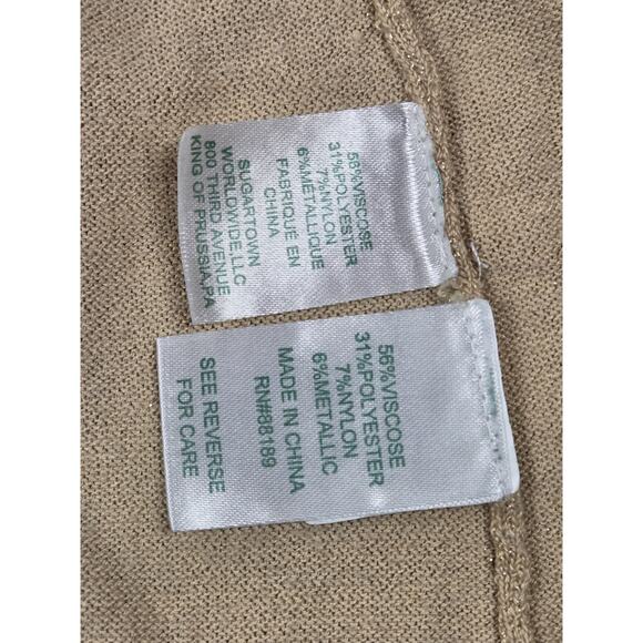 Lilly Pulitzer Metallic Sparkly Gold Cardigan Sweater Size Medium - Picture 4 of 5